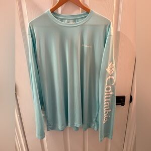Columbia Light Blue Long Sleeve dry-fit T Shirt